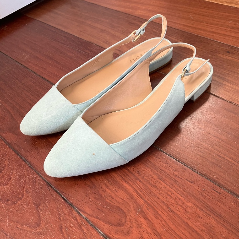 Talbots Women's Mint Blue Slingback Flats 11 - Picture 2 of 8